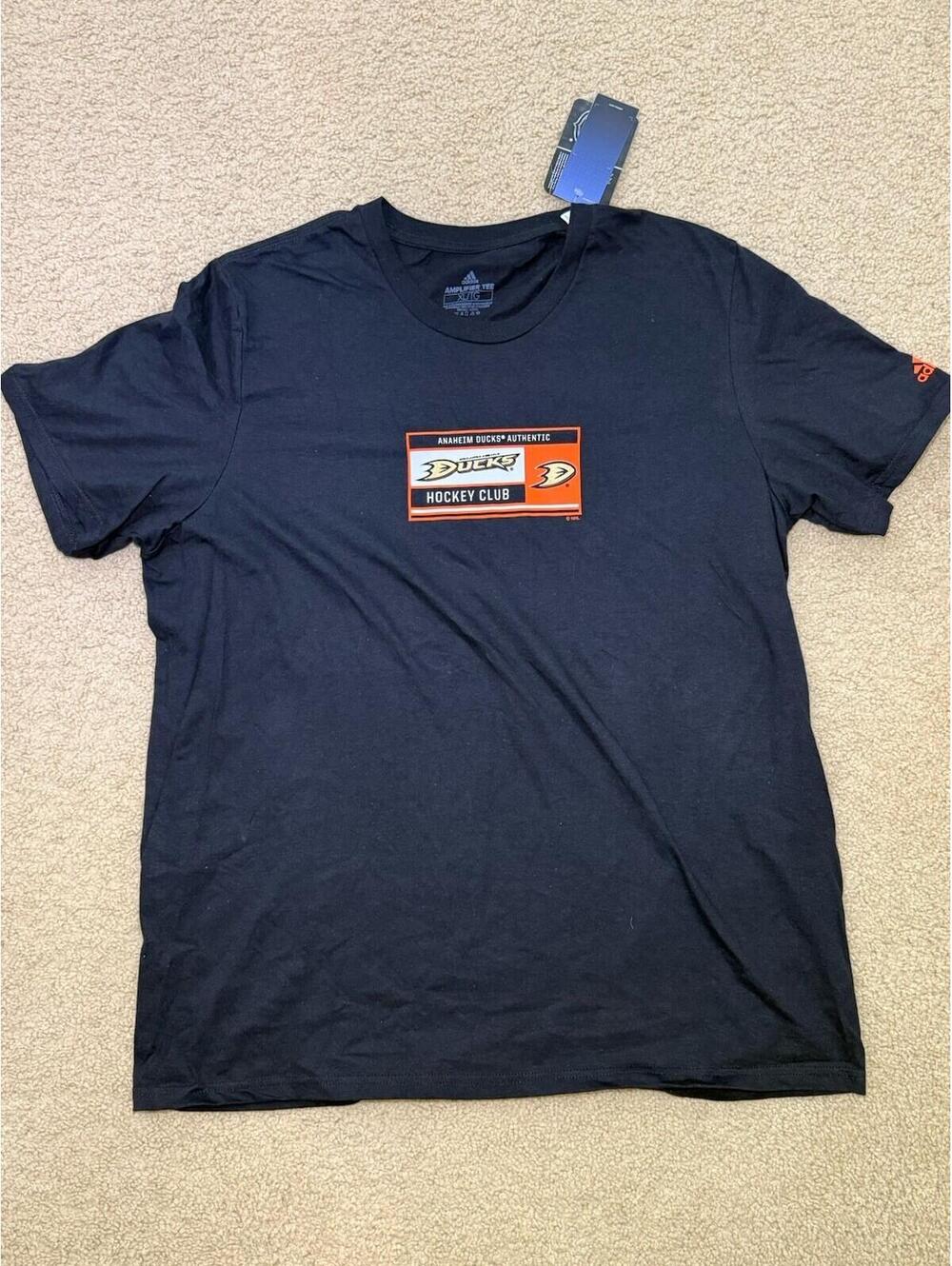 Adidas Anaheim Ducks Hockey Club T Shirt Black Climawarm XL